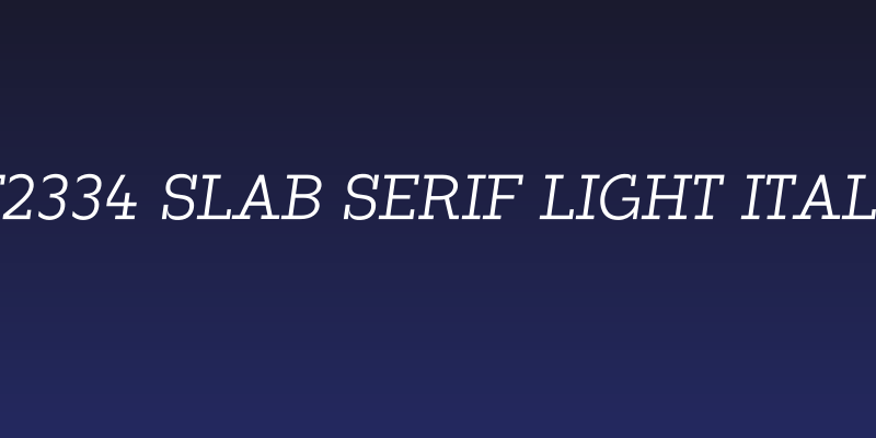 ZF2334 Slab Serif Light Italic Social Header