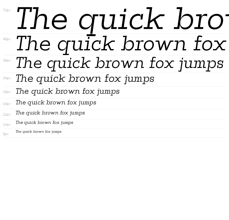 ZF2334 Slab Serif Light Italic Waterfall