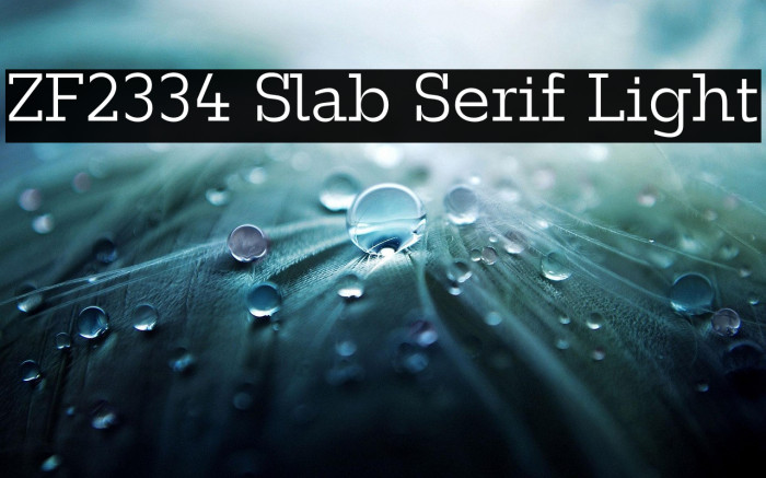 ZF2334 Slab Serif Light Example 1