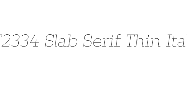 ZF2334 Slab Serif Thin Italic Logo