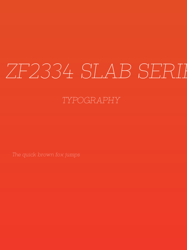 ZF2334 Slab Serif Thin Italic Poster
