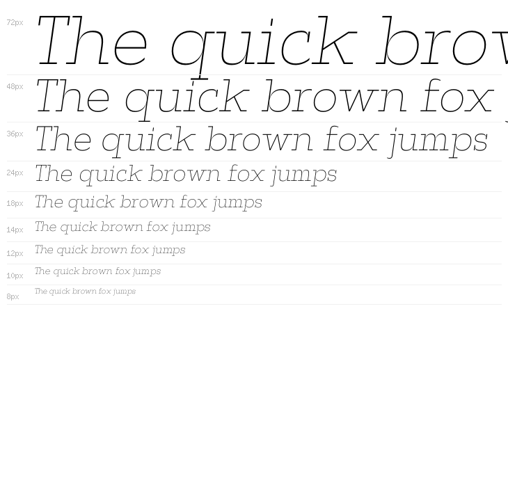 ZF2334 Slab Serif Thin Italic Waterfall