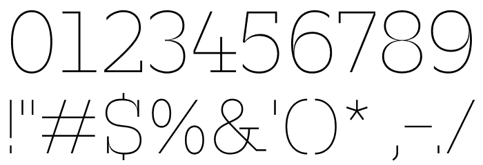 ZF2334 Slab Serif Thin Font OTHER CHARS