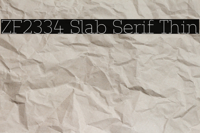 ZF2334 Slab Serif Thin Example 1