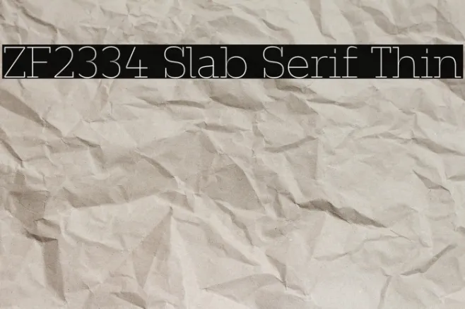 ZF2334 Slab Serif Thin Example 1