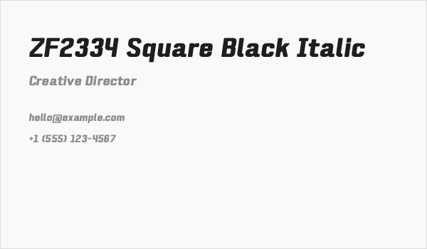 ZF2334 Square Black Italic Business Card