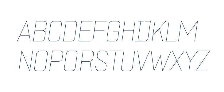 ZF2334 Square Hairline Italic Uppercase
