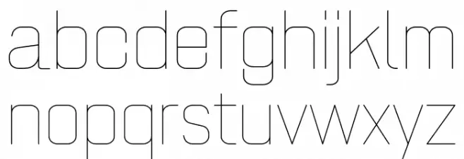 ZF2334 Square Hairline Schriftart Kleinbuchstaben