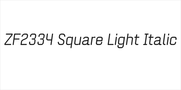 ZF2334 Square Light Italic Logo