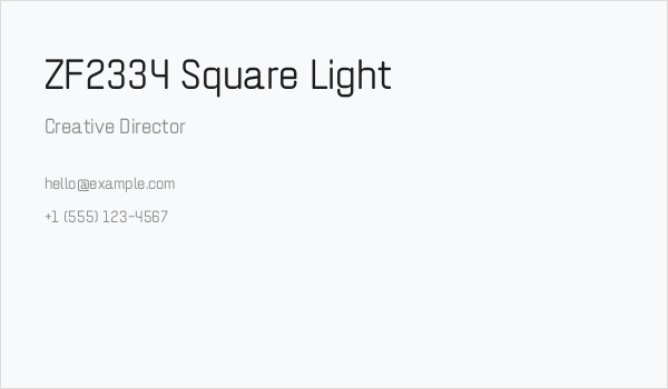 ZF2334 Square Light Business Card