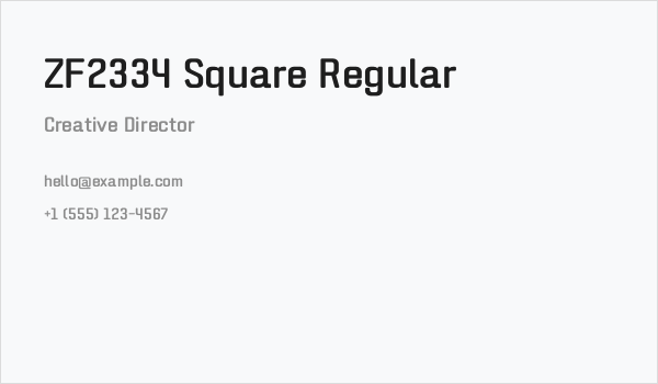 ZF2334 Square Regular Business Card