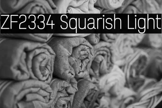 ZF2334 Squarish Light Schriftart examples