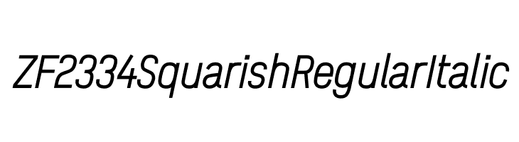 ZF2334 Squarish Regular Italic  font caratteri gratis