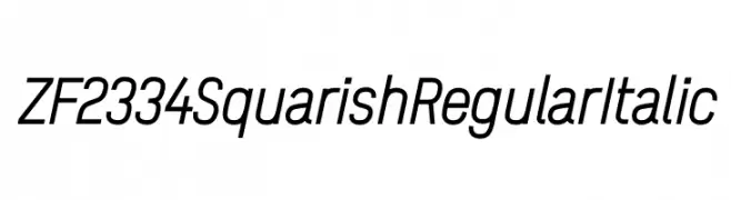 ZF2334 Squarish Regular Italic  Free Fonts Download