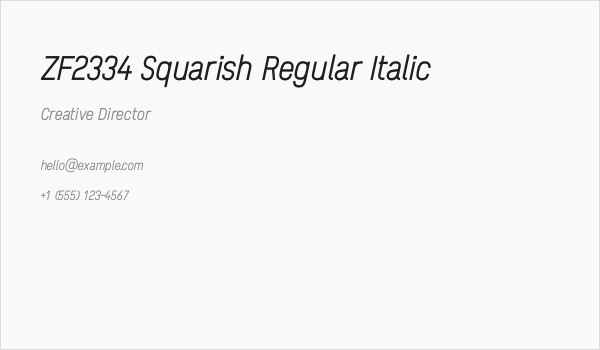 ZF2334 Squarish Regular Italic Business Card