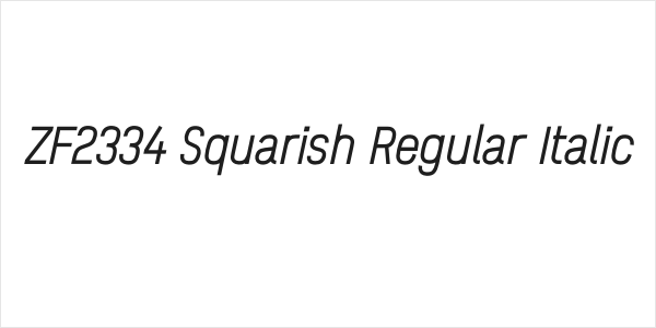 ZF2334 Squarish Regular Italic Logo