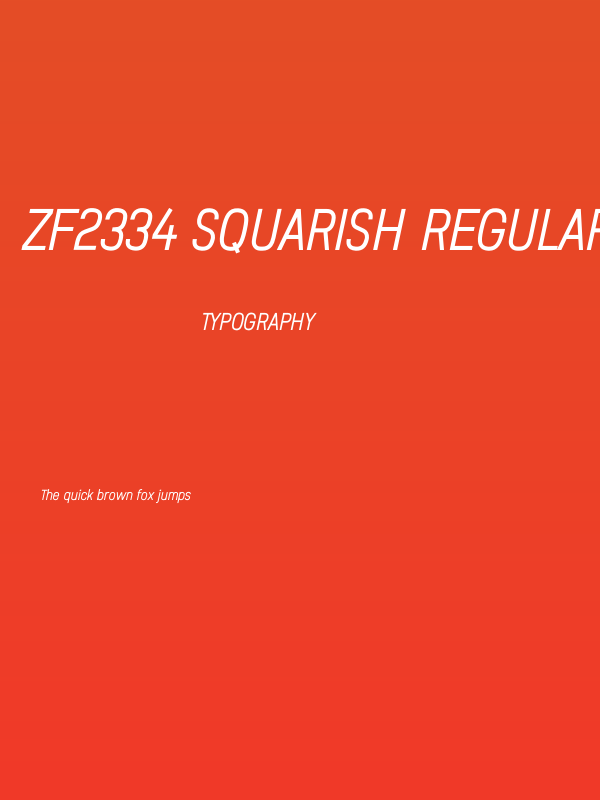 ZF2334 Squarish Regular Italic Poster