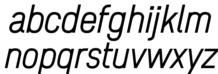 ZF2334 Squarish Regular Italic Font LOWERCASE