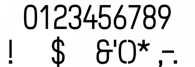 ZF2334 Squarish Regular Font OTHER CHARS