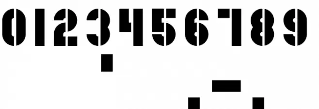 ZF2334 Stencil Font OTHER CHARS
