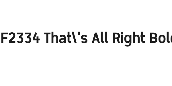 ZF2334 That's All Right Bold Logo