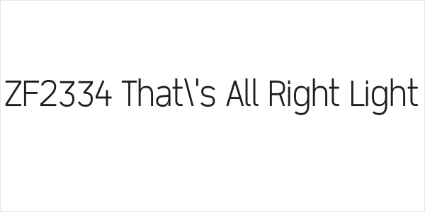 ZF2334 That's All Right Light Logo