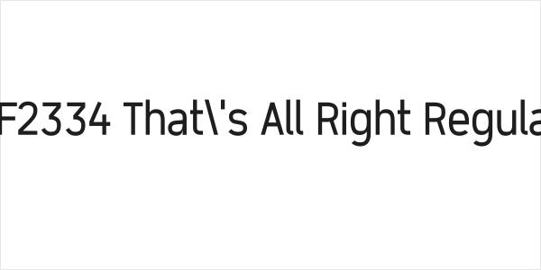 ZF2334 That's All Right Regular Logo