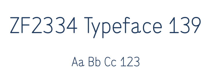 ZF2334 Typeface 139 Font Preview
