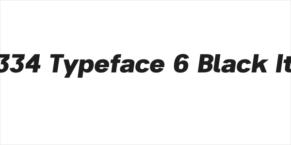ZF2334 Typeface 6 Black Italic Logo