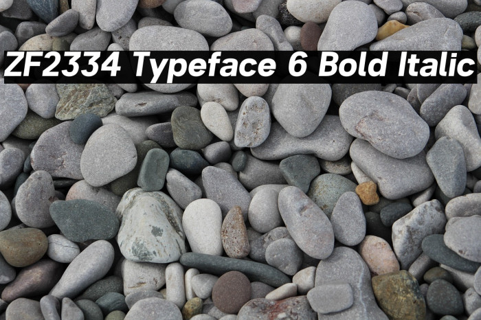 ZF2334 Typeface 6 Bold Italic Example 1