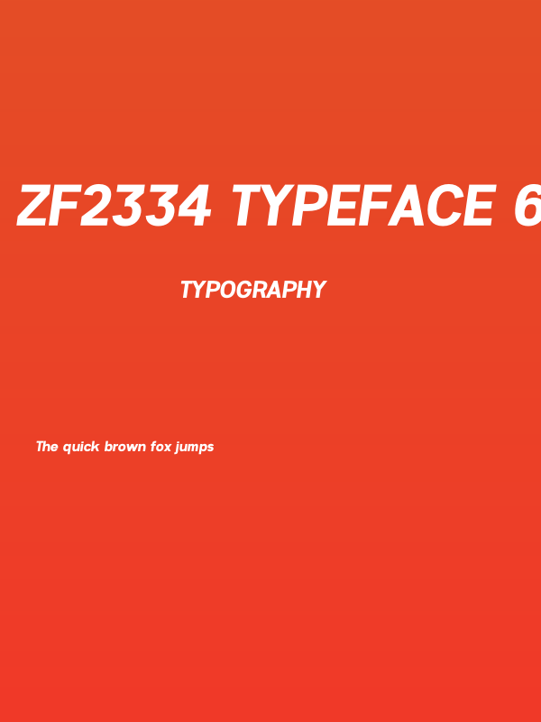 ZF2334 Typeface 6 Bold Italic Poster