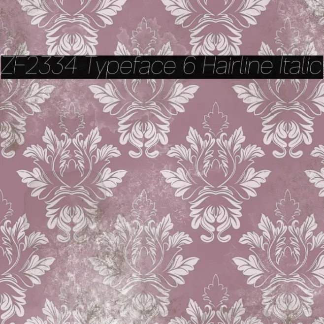 ZF2334 Typeface 6 Hairline Italic Example 1