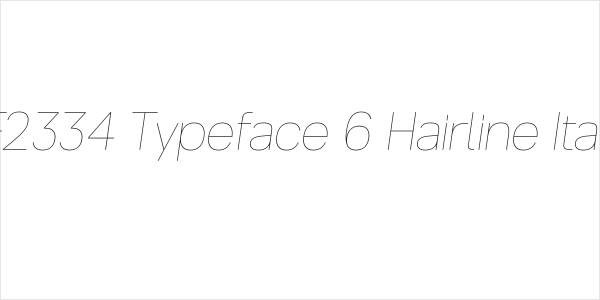 ZF2334 Typeface 6 Hairline Italic Logo