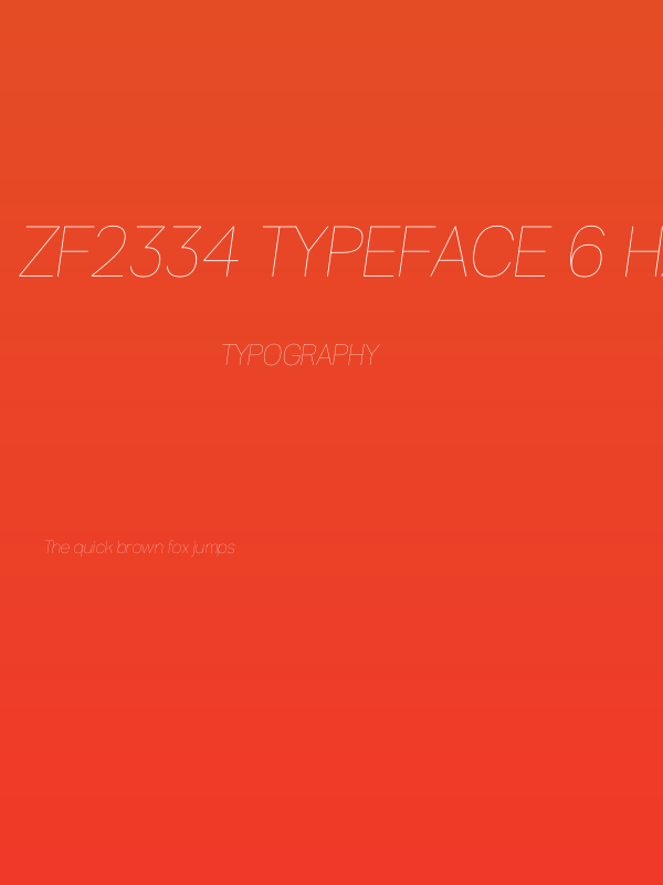 ZF2334 Typeface 6 Hairline Italic Poster