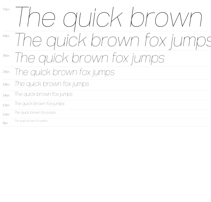 ZF2334 Typeface 6 Hairline Italic Waterfall