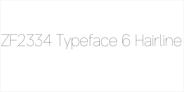 ZF2334 Typeface 6 Hairline Logo