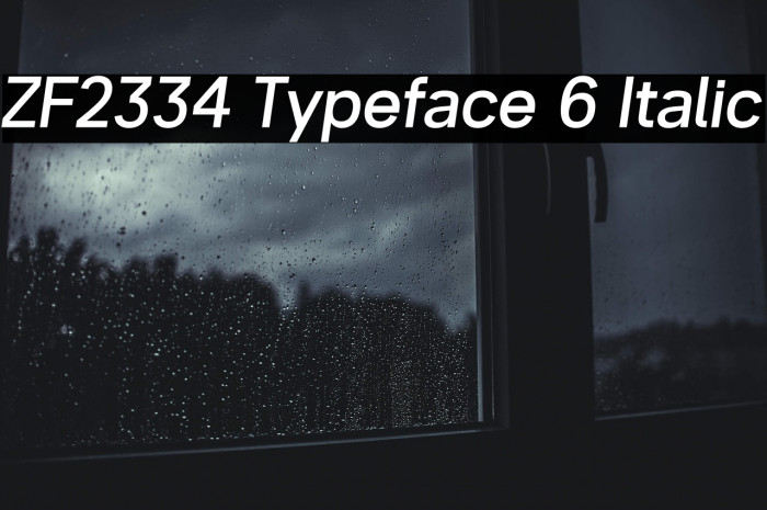 ZF2334 Typeface 6 Italic Example 1