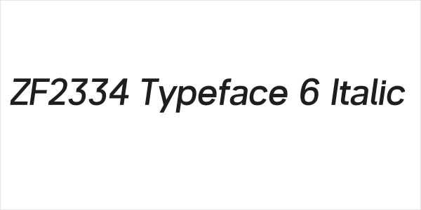 ZF2334 Typeface 6 Italic Logo
