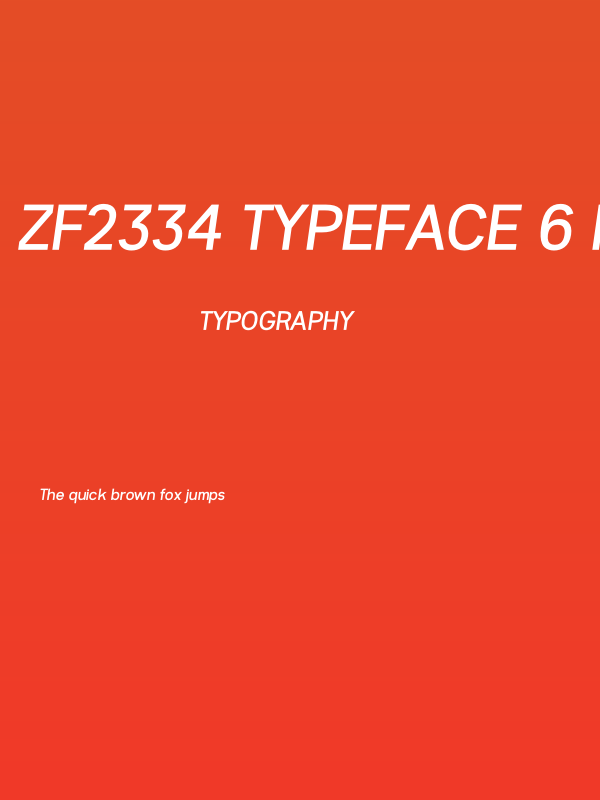 ZF2334 Typeface 6 Italic Poster