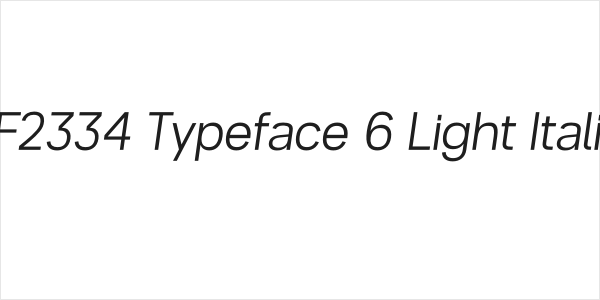 ZF2334 Typeface 6 Light Italic Logo