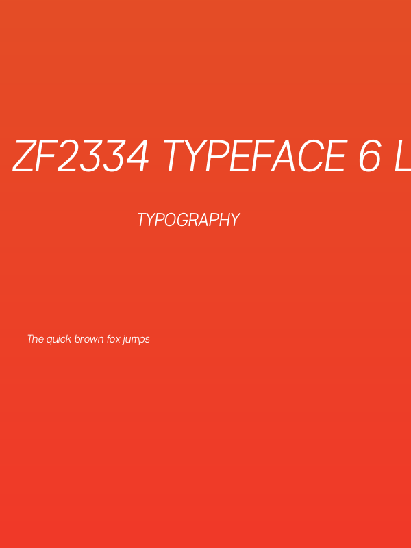 ZF2334 Typeface 6 Light Italic Poster