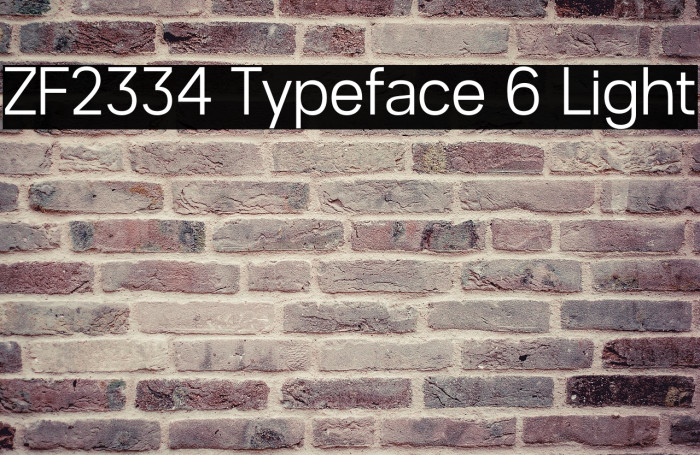ZF2334 Typeface 6 Light Example 1