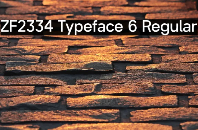 ZF2334 Typeface 6 Regular Example 2