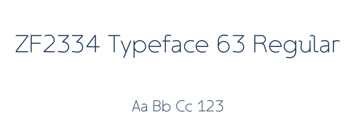 ZF2334 Typeface 63 Regular Font Preview