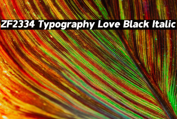 ZF2334 Typography Love Black Italic Example 1