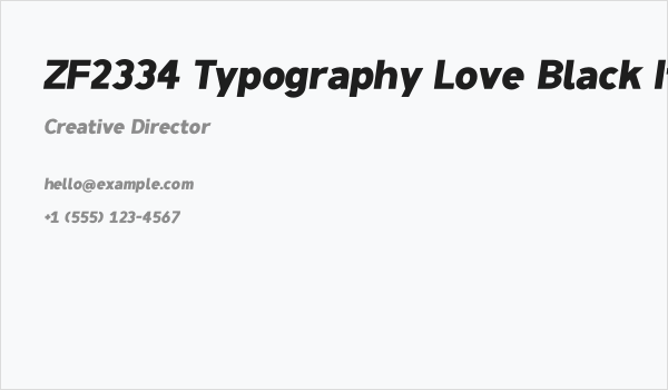 ZF2334 Typography Love Black Italic Business Card