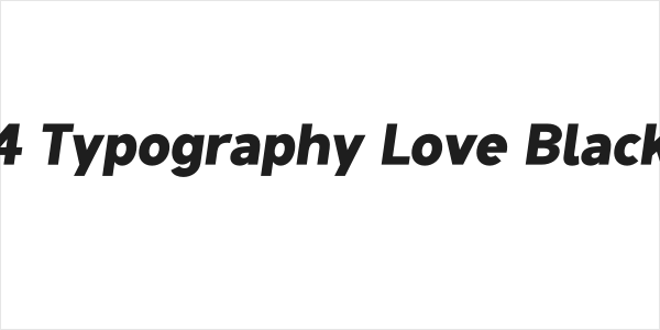 ZF2334 Typography Love Black Italic Logo
