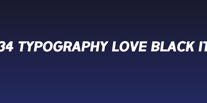 ZF2334 Typography Love Black Italic Social Header