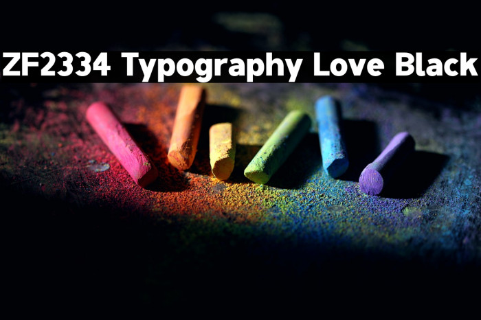 ZF2334 Typography Love Black Example 1