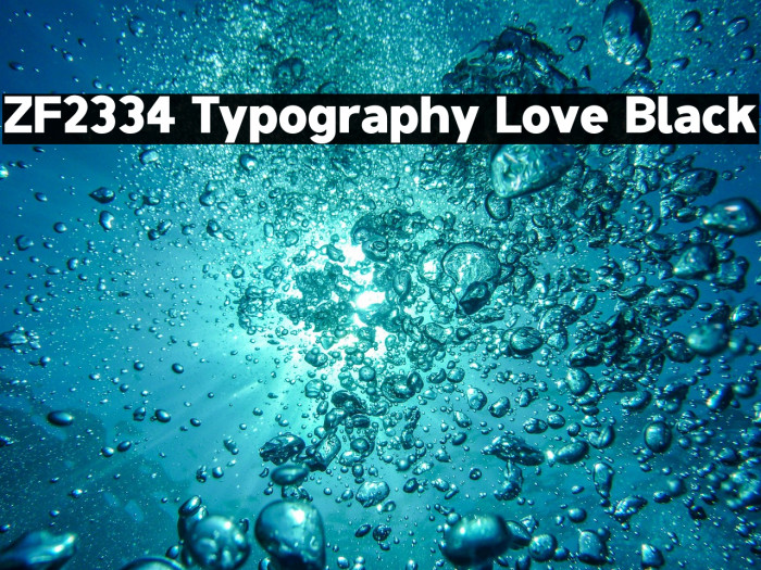 ZF2334 Typography Love Black Example 2
